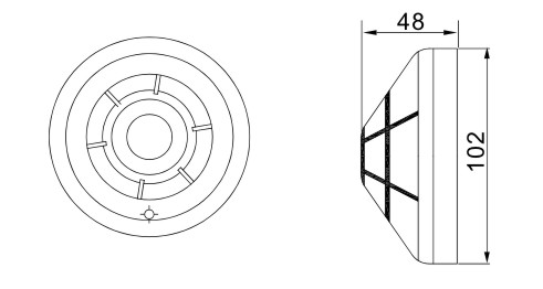 JTW-BD-ZM995 heat detector dimension