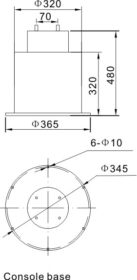 Speaker rotating console dimension